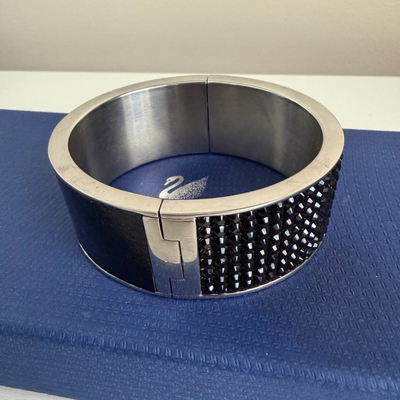 Swarovski Black Crystal Cuff Bracelet - Picture 2 of 6